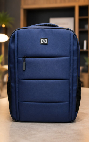 HP Premium Laptop Backpack front view navy blue